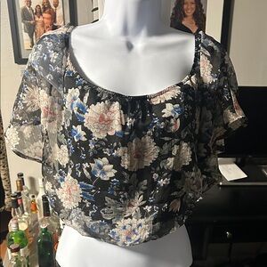 Windsor Black Floral Sheer Blouse